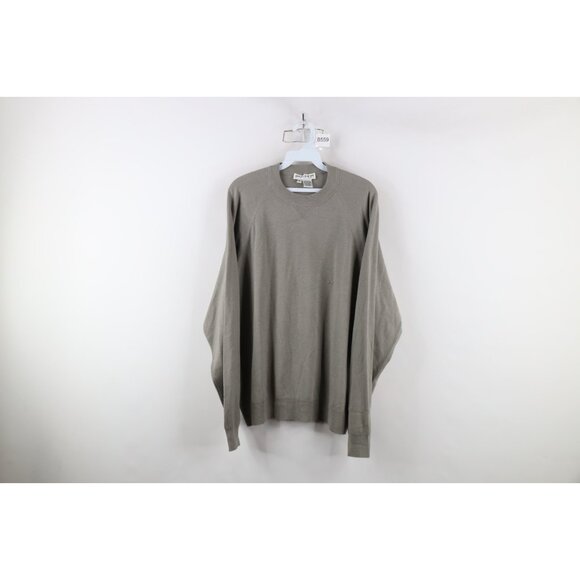 Vintage 90s Streetwear Mens Size XL Blank Silk Cashmere Blend Knit Sweater Gray